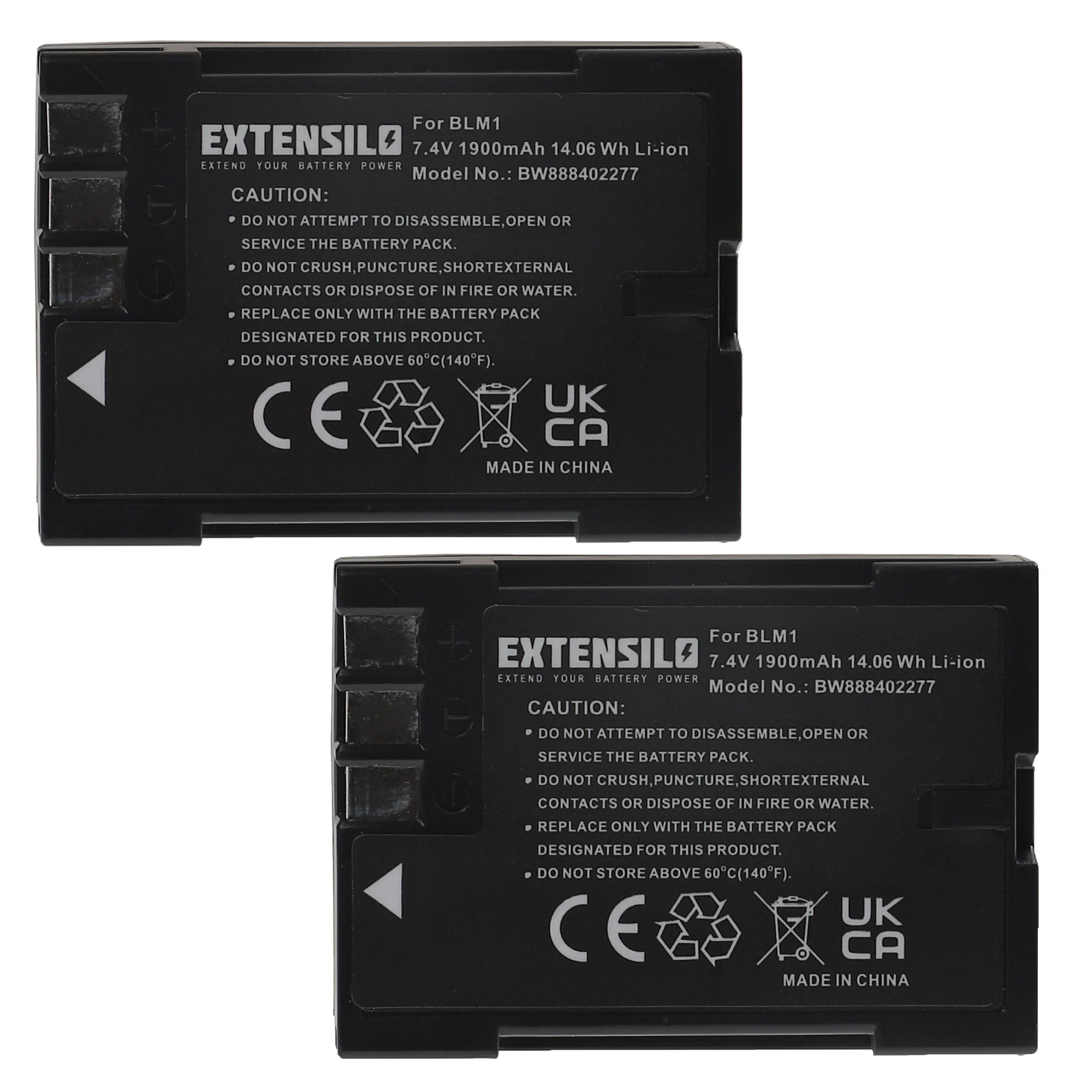 2x Batteries remplace Olympus PS-BLM1 pour appareil photo Olympus- 1900mAh 7,4V Li-ion