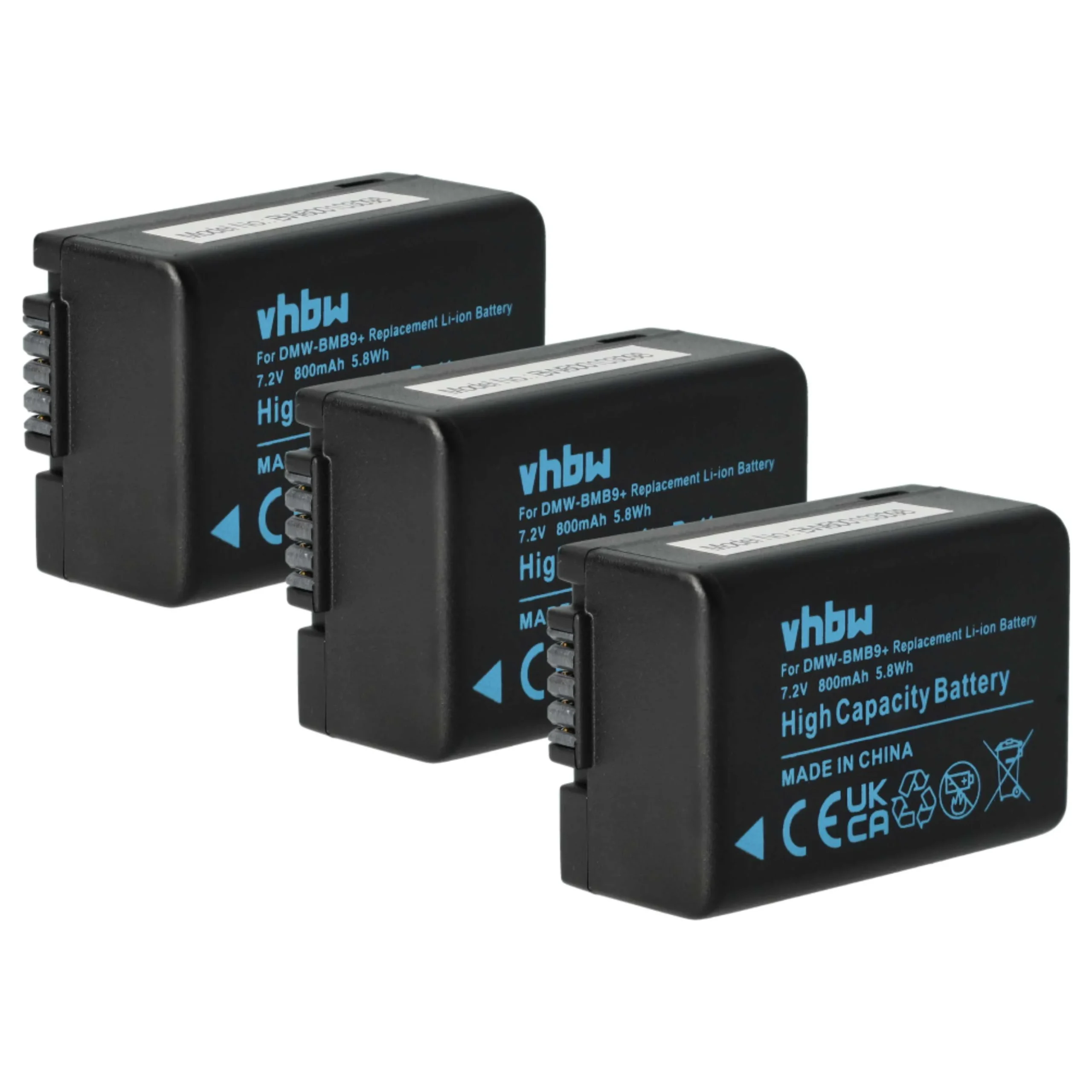 3x Batteries remplace Leica BP-DC9E, BP-DC9 pour appareil photo Leica- 800mAh 7,2V Li-ion