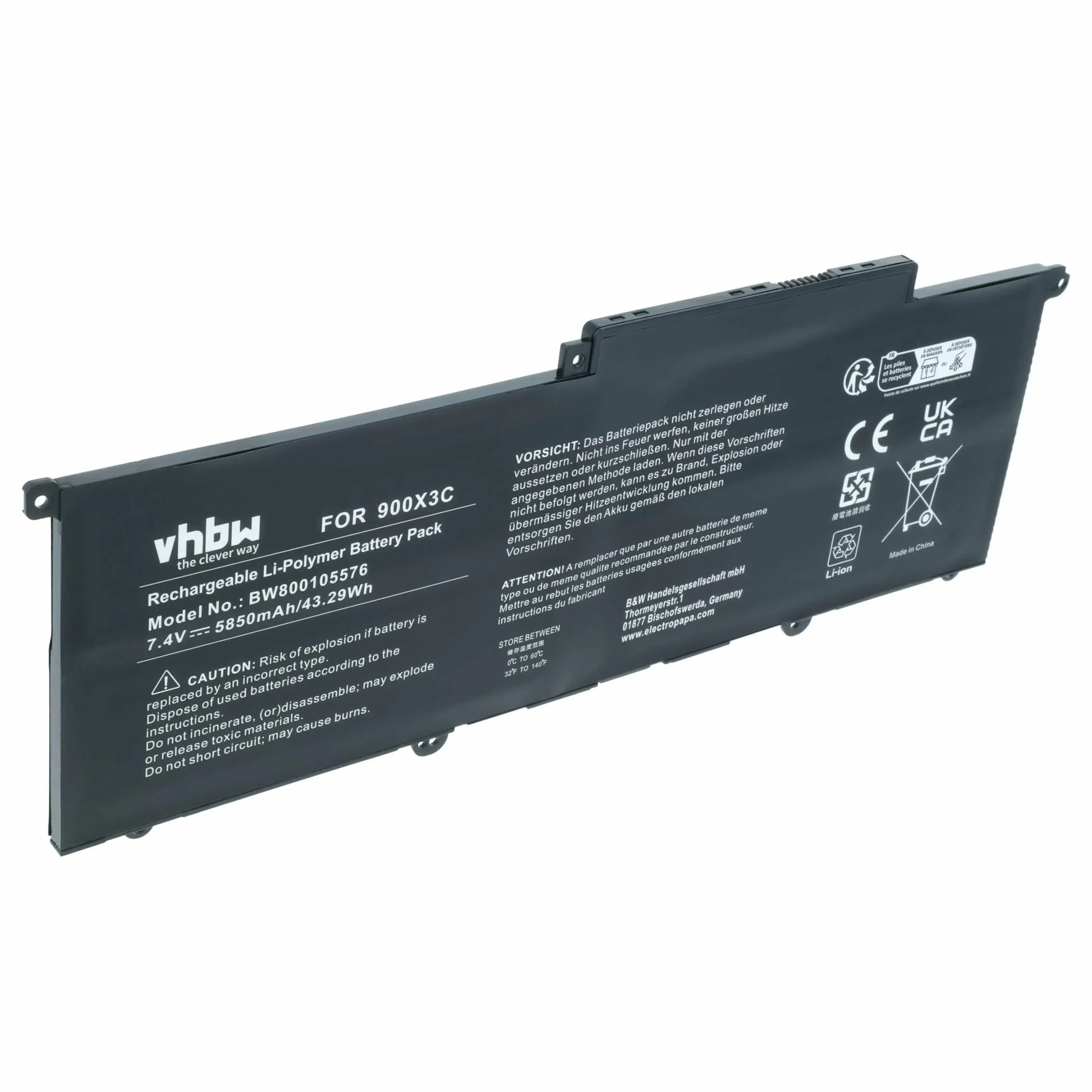 Batterie remplace Samsung AA-PLXN4AR, AA-PBXN4AR pour ordinateur portable Samsung- 5880mAh 7,5V Li-polymère