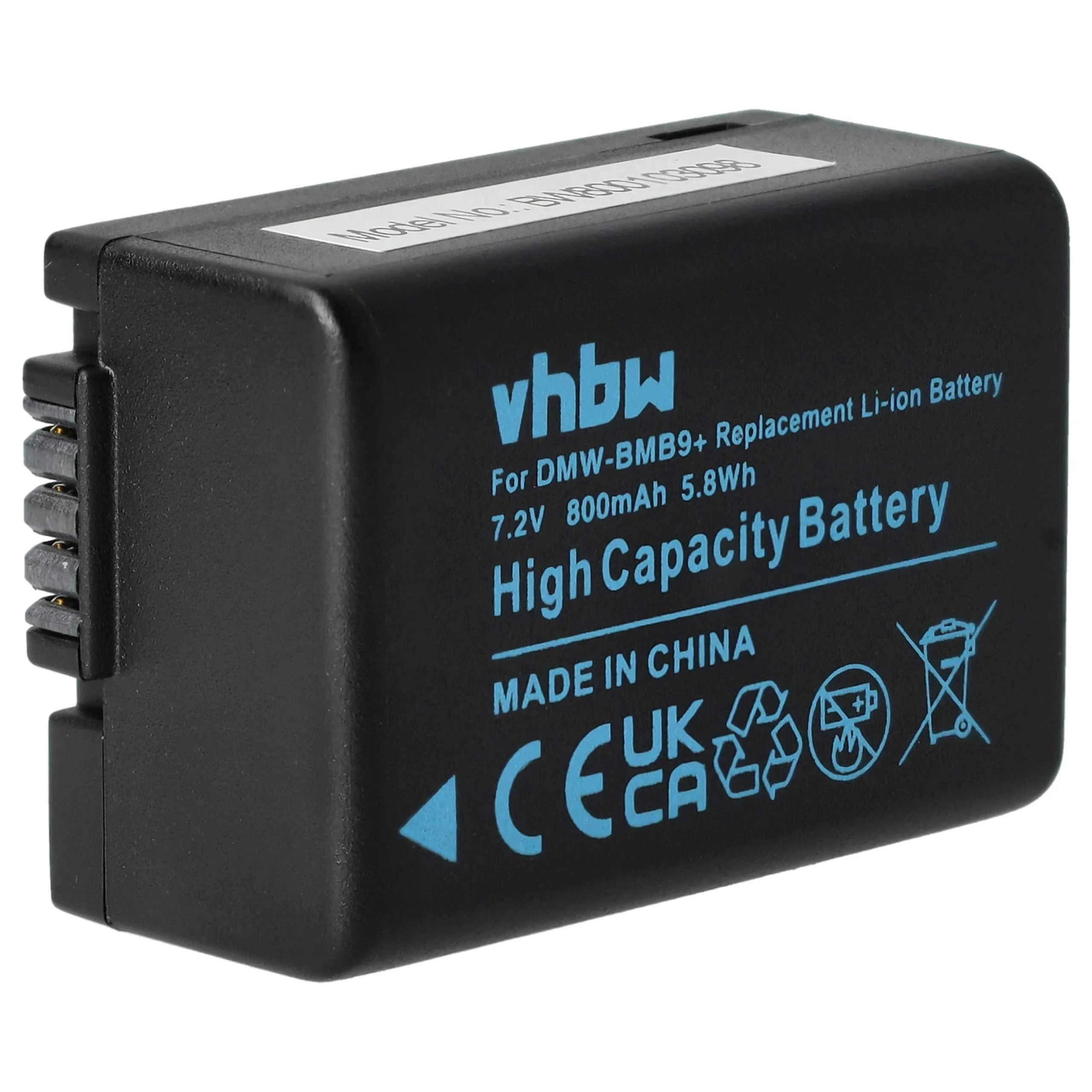 Batterie remplace Leica BP-DC9E, BP-DC9 pour appareil photo Leica- 800mAh 7,2V Li-ion