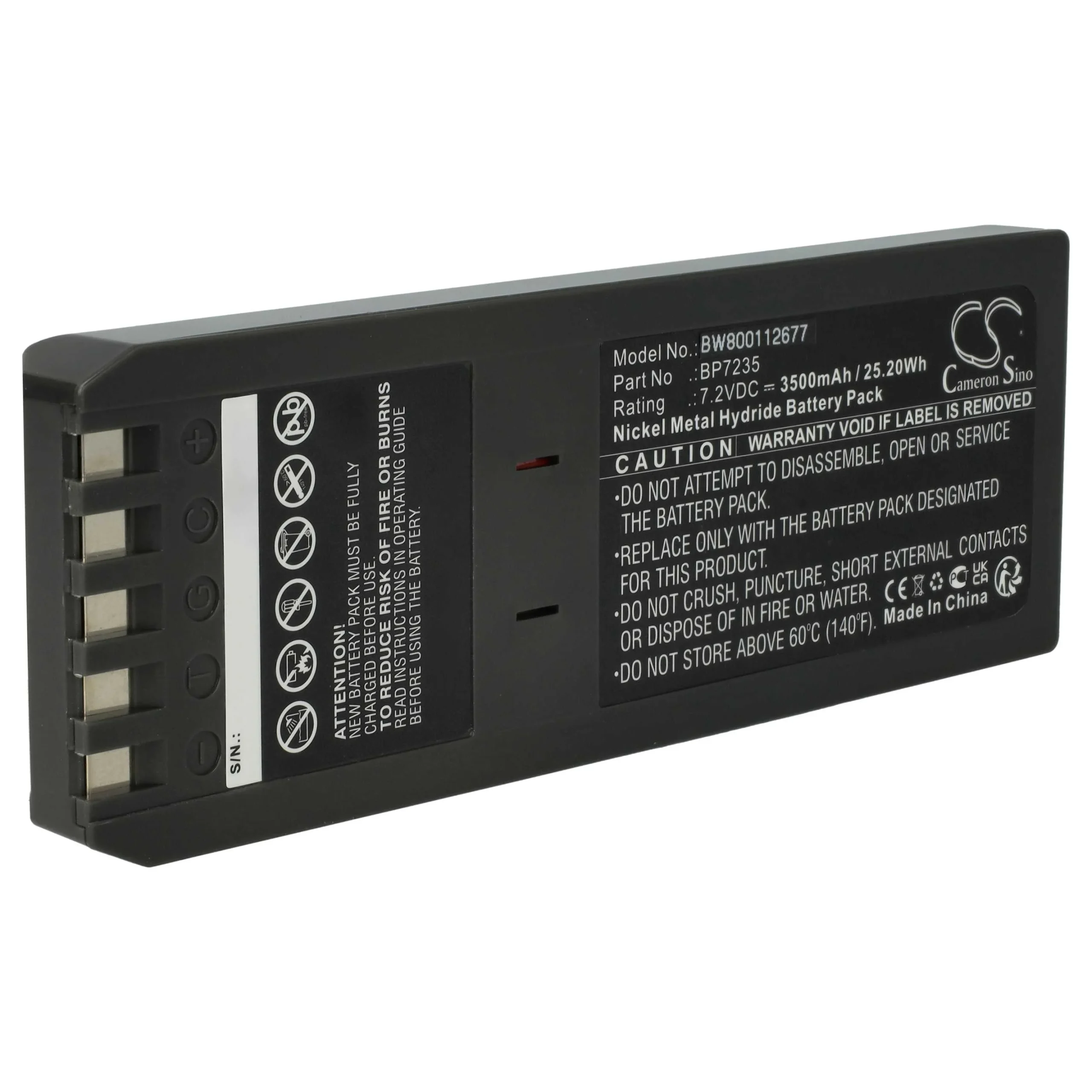 Batterie remplace Fluke BP7235, 668225, 116-066 outil de mesure Fluke - 3500mAh 7,2V NiMH
