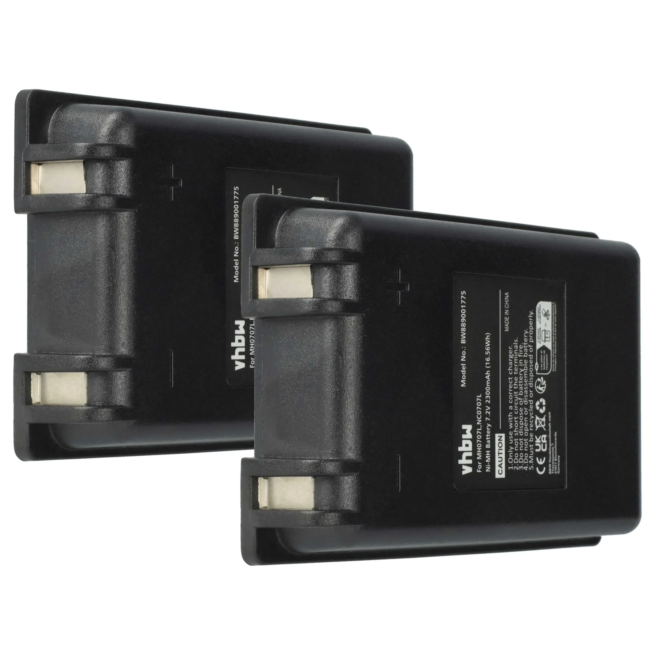 Batterie (2 pièces) remplace Autec MH0707L, NC0707L - 2300mAh 7,2V NiMH
