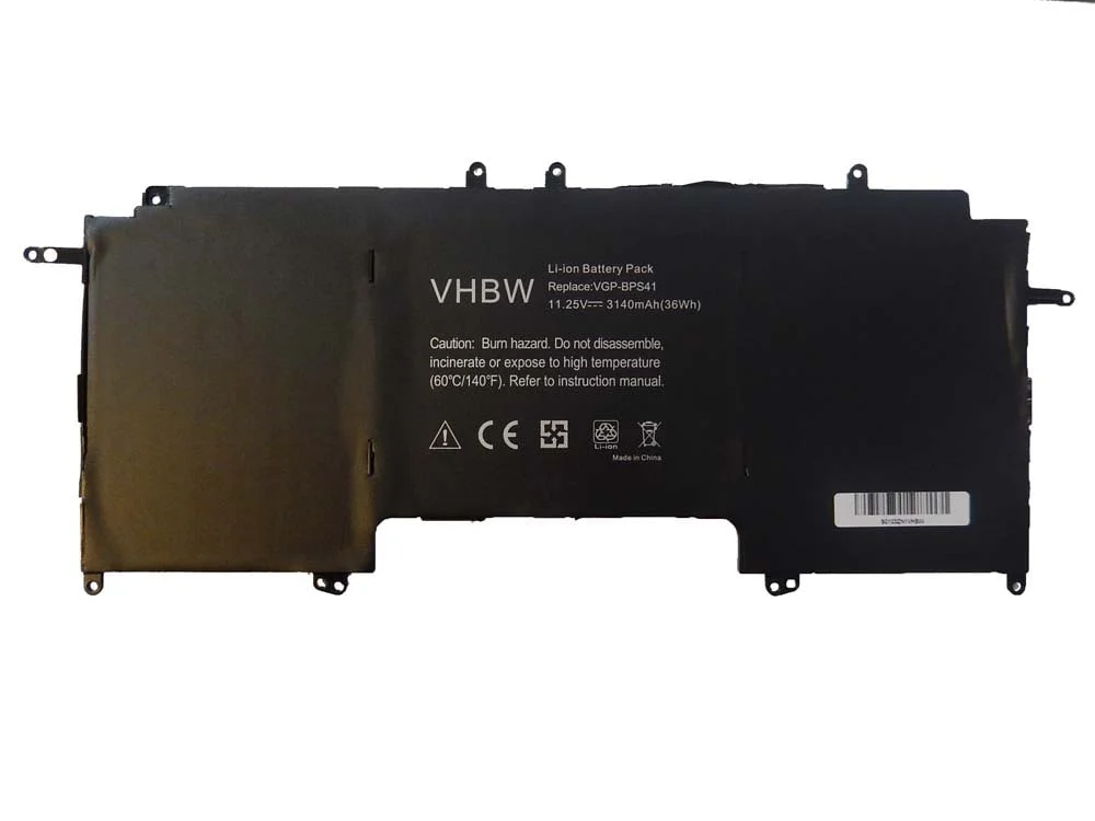 Batterie remplace Sony VGP-BPS41 pour ordinateur portable Sony- 3140mAh 11,25V Li-ion, noir