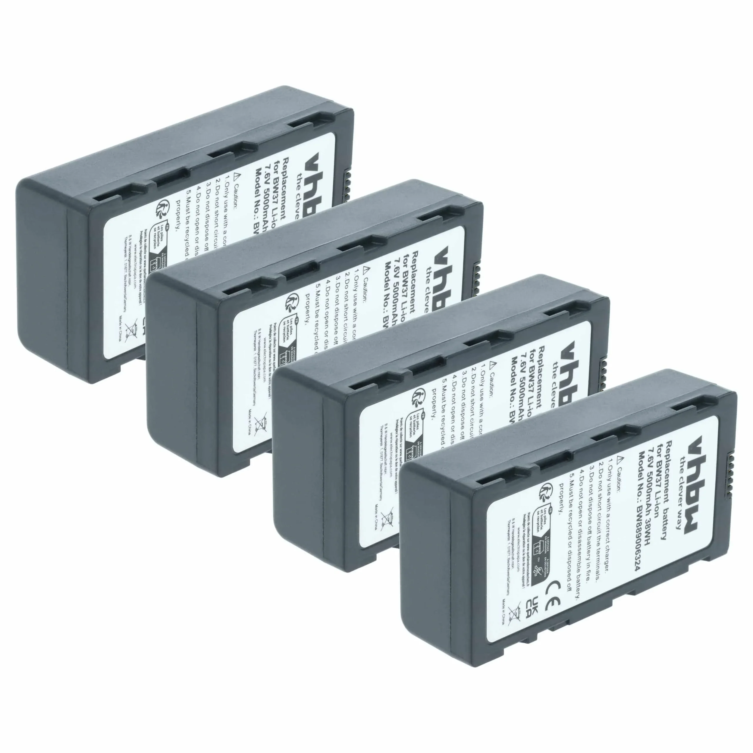 4 Batteries remplace DJI WB37 pour manette de drone DJI - 5000mAh 7,4V Li-polymère