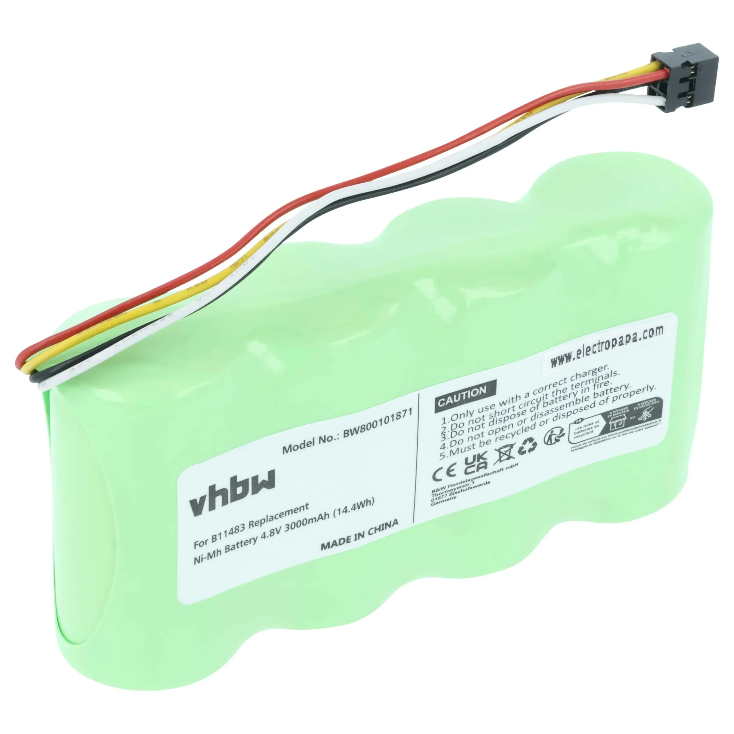 Batterie remplace Fluke BP120MH, B11483, BP120 outil de mesure Fluke - 3000mAh 4,8V NiMH