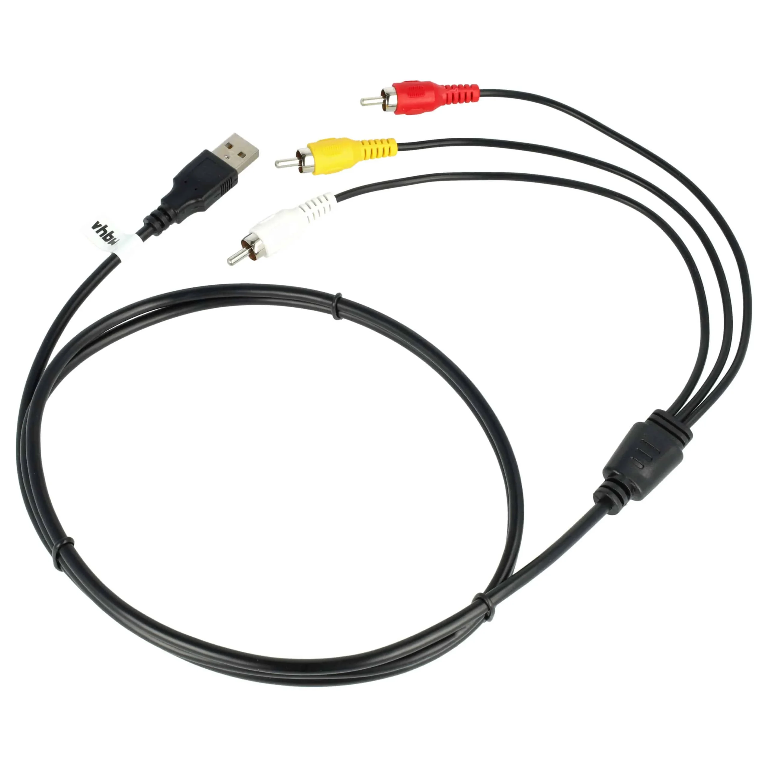 vhbw Câble audiovisuel USB vers RCA compatible avec lecteur de disque, système audiovisuel - Prise USB A 2.0 v