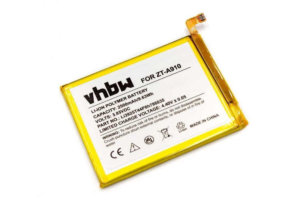 Batterie remplace ZTE Li3925T44P8h786035 téléphone portable Vodafone - 2500mAh 3,85V Li-polymère