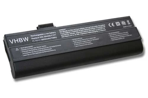 Batterie remplace 23-UG5C10-0A, 23-UG5C1F-0A pour ordinateur portable Gericom- 6600mAh 11,1V Li-ion, noir