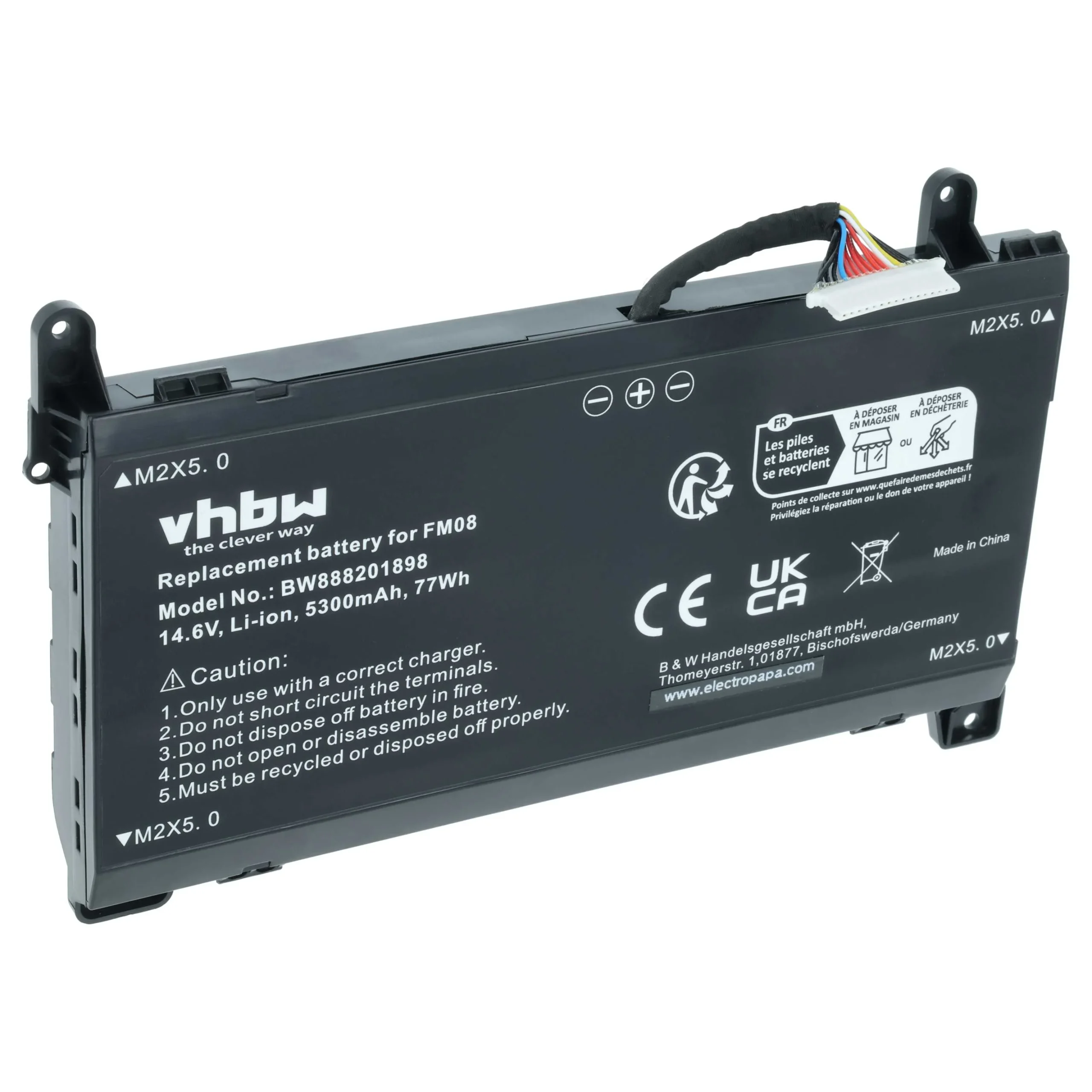 Batterie remplace HP 922753-421, 922752-421 pour ordinateur portable HP- 5300mAh 14,6V Li-ion, noir