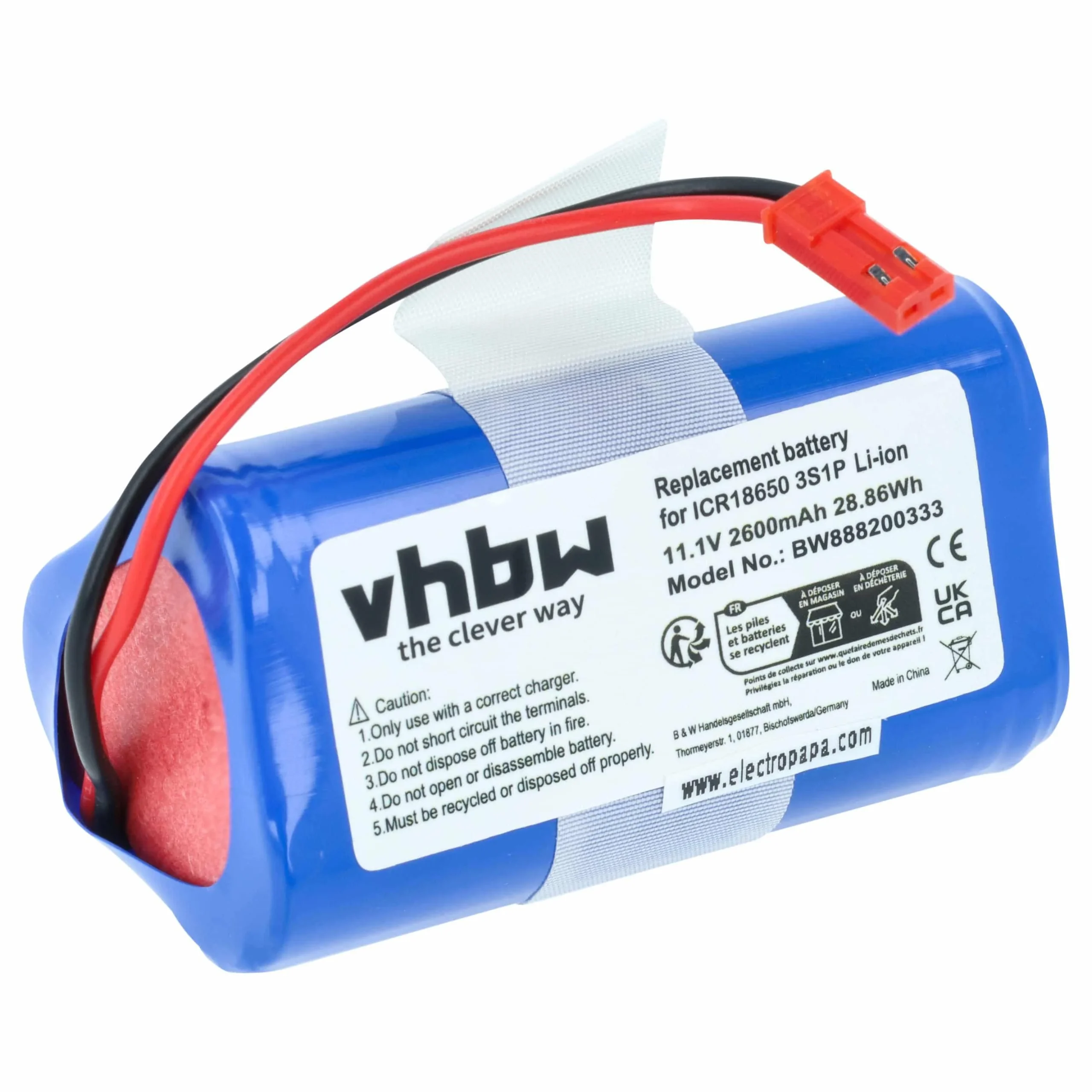 Batterie pour robot aspirateur iLife, Electropan V3s - 2600mAh 11,1V Li-ion