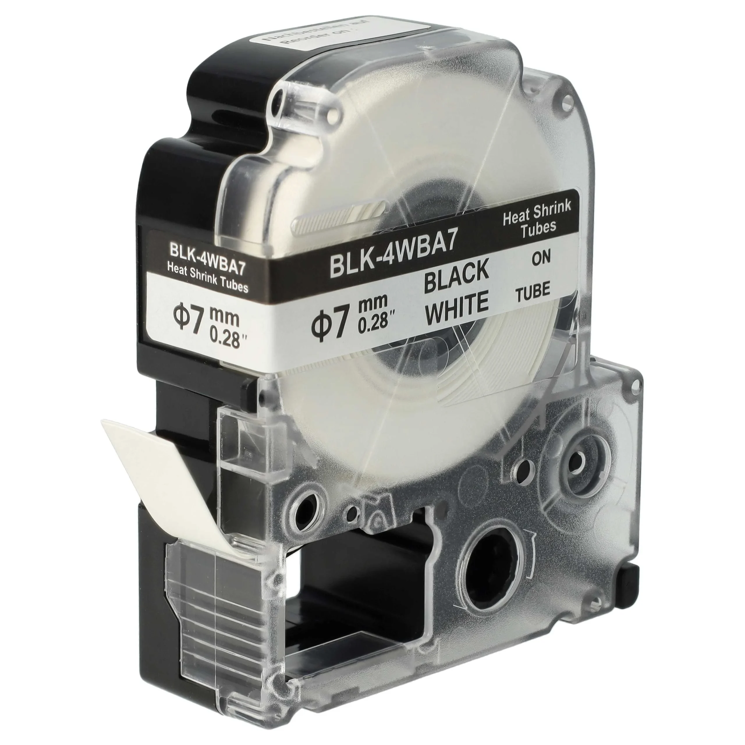 Cassette à ruban remplace Epson LK-5WBA7 - lettrage Noir ruban Blanc, plastique, thermorétractable, 7 mm