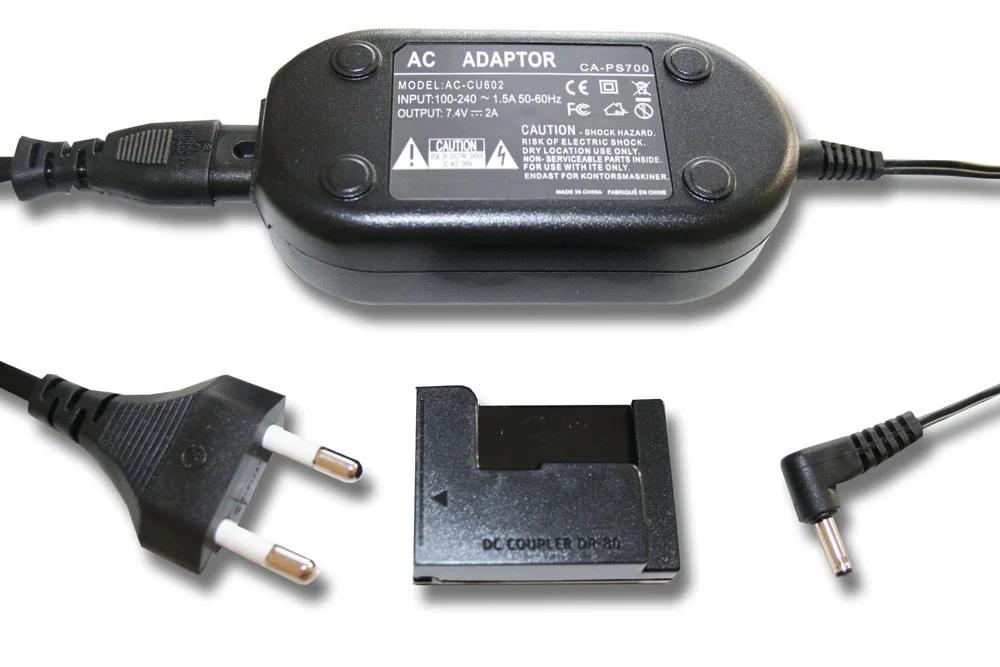 Bloc secteur remplace Canon ACK-DC80 pour caméra Canon + coupleur DC comme Canon