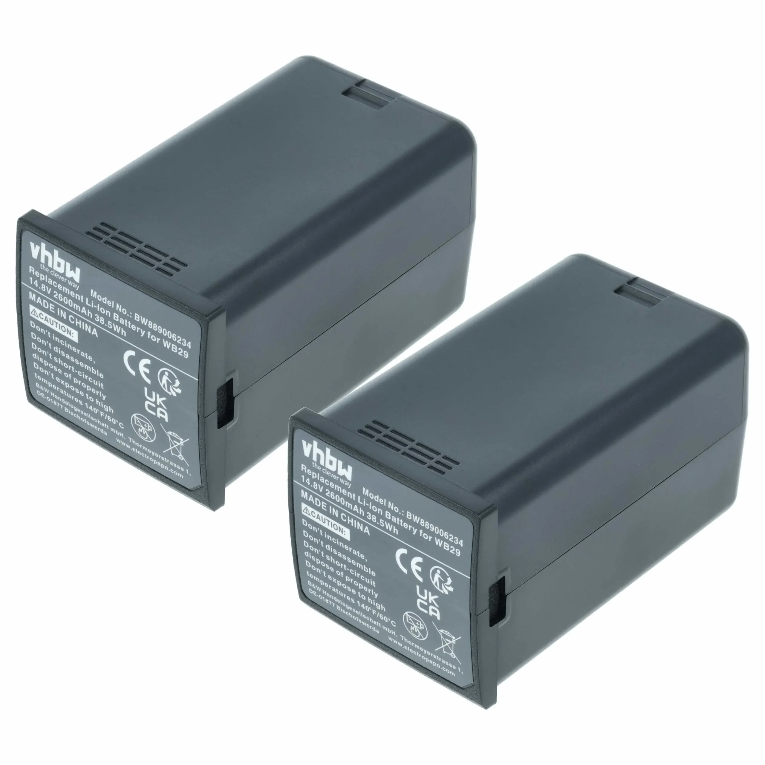 2 Batteries remplace Godox DFB/GDWB29, WB29 pour flash photo Godox - 2600mAh 14,8V Li-ion