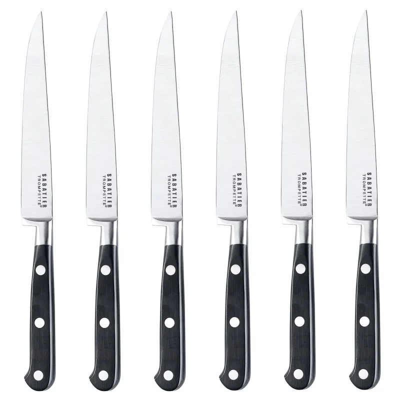 Richardson Sheffield Sabatier Trompette - 6 couteaux steak lame lisse