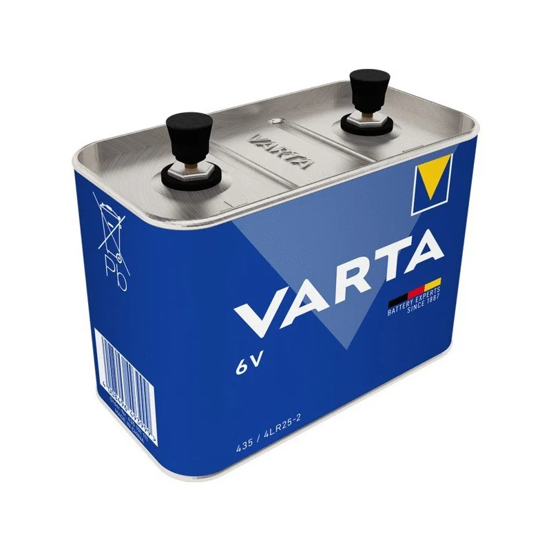 VARTA Piles 435, Pile Bloc 4LR25-2, lot de 1, Alcaline, 6V, compacte et puissante pour éclairage de chantier / lampe de chantier / dispositifs de sécurité / projecteur portable